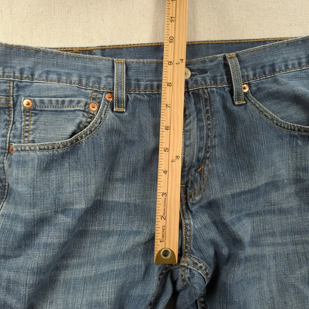 Levis Jeans Mens 32x30 Blue 527 Boot Cut Western Cowboy Faded Distressed